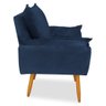 Poltrona Decorativa Opala Pés Palito Veludo Azul Marinho Chamby Móveis - 3