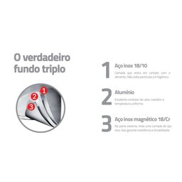 Fervedor Tramontina Allegra em Aço Inox com Fundo Triplo e Cabo de Baquelite 14 Cm 2 L Tramontina - 8