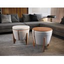 Ver imagem 1 de Puff Decorativo Baú Flex Tampo para Mesa Centro Linho Claro