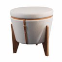 Ver imagem 4 de Puff Decorativo Baú Flex Tampo para Mesa Centro Linho Claro