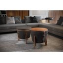 Ver imagem 1 de Puff Redondo 3 em 1 Flex baú banqueta ou mesa apoio Decorativo luxo - Cinza Grafite