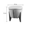 Ver imagem 3 de Puff Redondo 3 em 1 Flex baú banqueta ou mesa apoio Decorativo luxo - Cinza Grafite