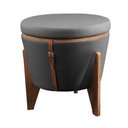 Ver imagem 4 de Puff Redondo 3 em 1 Flex baú banqueta ou mesa apoio Decorativo luxo - Cinza Grafite