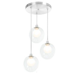 Lustres Pendentes Triplo Harmony Bolinha Escovado - 2