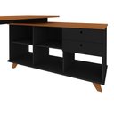 Ver imagem 5 de Mesa de Escritório em L Retrô 3 Gavetas Arizona Freijó Preto