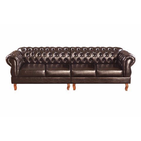 Sofá Fixo Chesterfield Duquesa 4 Lugares Modulado Decoração Vintage Imperial - Couríssimo Café