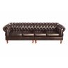 Sofá Fixo Chesterfield Duquesa 4 Lugares Modulado Decoração Vintage Imperial - Couríssimo Café - 1