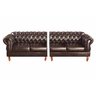 Sofá Fixo Chesterfield Duquesa 4 Lugares Modulado Decoração Vintage Imperial - Couríssimo Café - 2