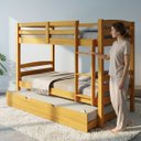 Ver imagem 4 de Cama Treliche Solteiro Madeira Maciça Auxiliar com Proteção:Mel