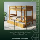 Ver imagem 3 de Cama Treliche Solteiro Madeira Maciça Auxiliar com Proteção:Mel
