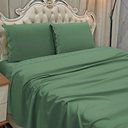 Ver imagem 2 de Jogo de Cama Lençol Queen Supremo 3 Peças Micropercal 300 Fios Verde 100% Poliéster