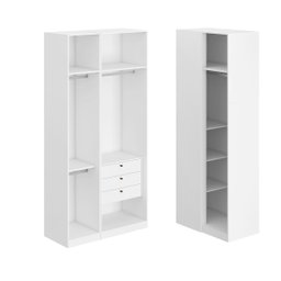 Guarda Roupa de Canto Reto 4 Portas Espelho Altezza Trend Belmax:branco - 9