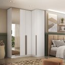 Ver imagem 1 de Guarda Roupa de Canto Reto 4 Portas Espelho Altezza Trend Belmax:branco