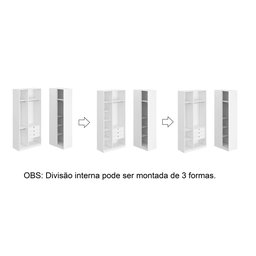 Guarda Roupa de Canto Reto 4 Portas Espelho Altezza Trend Belmax:branco - 4