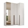 Guarda Roupa de Canto Reto 4 Portas Espelho Altezza Trend Belmax:branco - 11