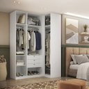 Ver imagem 4 de Guarda Roupa de Canto Reto 4 Portas Espelho Altezza Trend Belmax:branco