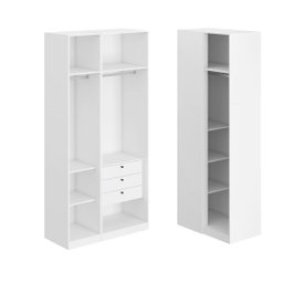 Guarda Roupa de Canto Reto 4 Portas Espelho Altezza Trend Belmax:branco - 7