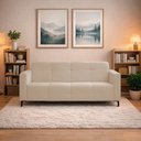 Ver imagem 1 de Sofá 3 Lugares Living Sala de Estar 200cm Bento em Aço Veludo K01 - D'rossi