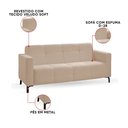 Ver imagem 3 de Sofá 3 Lugares Living Sala de Estar 200cm Bento em Aço Veludo K01 - D'rossi