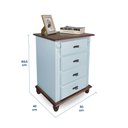 Ver imagem 5 de Mesa de Cabeceira 4 Gavetas Retrô Pés Bola Madeira Florença - Laca Azul Bebê/imbuia