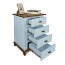 Ver imagem 2 de Mesa de Cabeceira 4 Gavetas Retrô Pés Bola Madeira Florença - Laca Azul Bebê/imbuia
