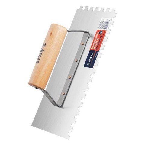 Desempenadeira De Aço Dentado 12X25 Fechado Madeira Atlas