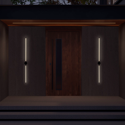 Arandela Led Lina 30x50cm 10w 3000k Branco Quente Bivolt Preto - 1