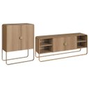 Ver imagem 4 de Conjunto Sala de Estar Buffet e Rack Estilo Orgânico Hanover/Dourado