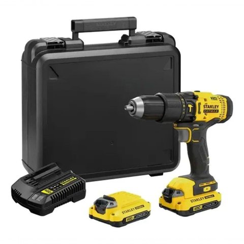 Parafusadeira e Furadeira de Impacto Stanley Profissional SCD711C2K-Br com 2 Baterias Carregador