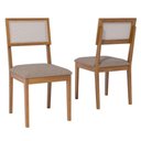 Ver imagem 1 de Kit 2 Cadeiras Estofadas Madeira Maciça 22157 Linho Bege Ornar