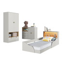 Ver imagem 4 de Quarto Infantil Completo Guarda Roupa Cômoda e Cama Montessoriana Lille CJ076 Branco - Art In Mó