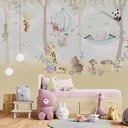 Ver imagem 2 de Papel de parede safári animal menina para quarto de bebê M² PP23