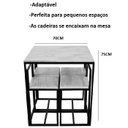 Ver imagem 2 de Conjunto Mesa 4 Cadeiras Pequena Madeira Imbuia Industrial Black Box