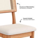 Ver imagem 3 de Conjunto 02 Cadeiras de Jantar com Assento Estofado e Encosto com Tela Palhinha Ca35 Dalla Costa