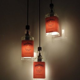 Lustre Jack Daniels Vermelho 3 Garrafas - 1