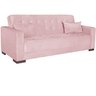 Sofá Cama 3 Lugares Jobim Suede - Doce Sonho Móveis SOFÁ CAMA SOFÁ 3 LUGARES Rosa Bebê - 2