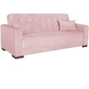 Ver imagem 2 de Sofá Cama 3 Lugares Jobim Suede - Doce Sonho Móveis SOFÁ CAMA SOFÁ 3 LUGARES Rosa Bebê