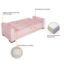 Ver imagem 7 de Sofá Cama 3 Lugares Jobim Suede - Doce Sonho Móveis SOFÁ CAMA SOFÁ 3 LUGARES Rosa Bebê