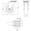 Ver imagem 2 de Rodízio para Móveis Em Gel 100mm com Freio Capacidade 60kg Fumê Fgvtn-Hafele
