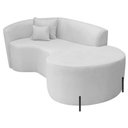 Ver imagem 7 de Divã Recamier Curvo Sala de Estar Recepção Inglaterra 150cm Pés Metal Preto Lado Direito Boucl