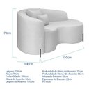 Ver imagem 3 de Divã Recamier Curvo Sala de Estar Recepção Inglaterra 150cm Pés Metal Preto Lado Direito Boucl