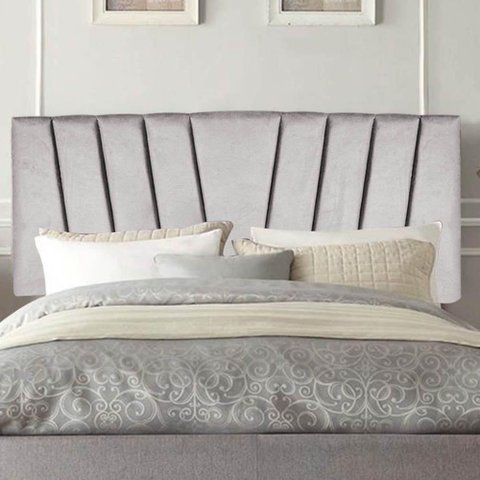Painel Cabeceira Estofada Bélgica 160cm Cama Box Queen Veludo Cinza Claro- Mabe Magazine