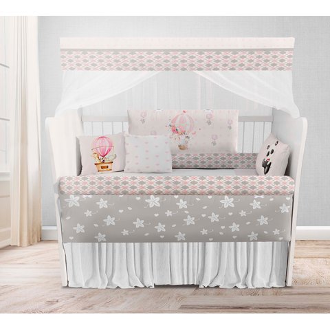Kit Berço Enxoval de Bebê Safari Bebê Mapa Mundi