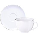 Ver imagem 2 de Jogo de Jantar 20 Peças Tramontina Atena Porcelana Branco 4 Pessoas Filete Prata