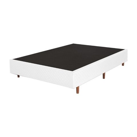 Cama Base Box Casal Sintético Branco 27x138x188