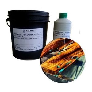 Resina Epóxi Cristal para Revestir Mesas 1kg - 1 Kit