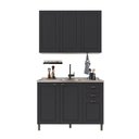 Ver imagem 2 de Cozinha Compacta Bariloche 6 Portas 2 Gavetas com Pés 100% MDF Chumbo - Indékes
