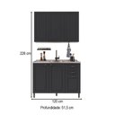 Ver imagem 4 de Cozinha Compacta Bariloche 6 Portas 2 Gavetas com Pés 100% MDF Chumbo - Indékes