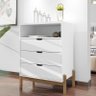 Cômoda Quarto Antares 3 Gavetas com Pés de Madeira Maciça Branco - 1