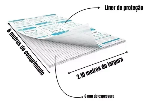 Ver imagem 2 de Chapa Policarbonato Alveolar Fumê 2,10 X 6,0 6mm